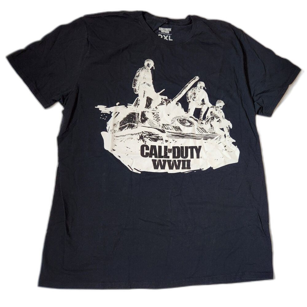 Call of Duty WWII Black Tee Men’s 2XL Short Sleeve Activision